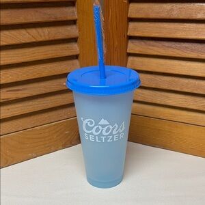 Coors Seltzer Blue Party Tumbler with Straw